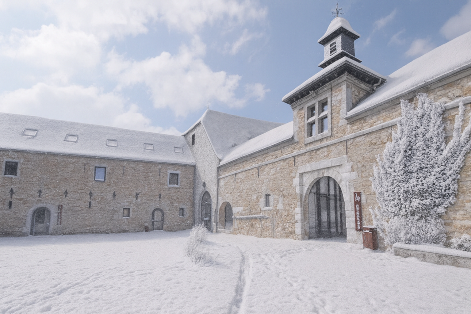 Château de Courrière enneigé